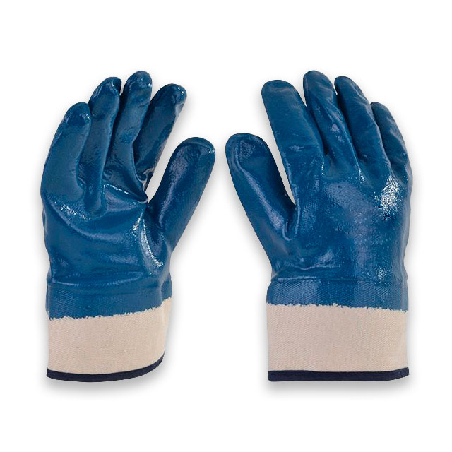 GUANTE NITRILO AZUL PUÑO TJIDO