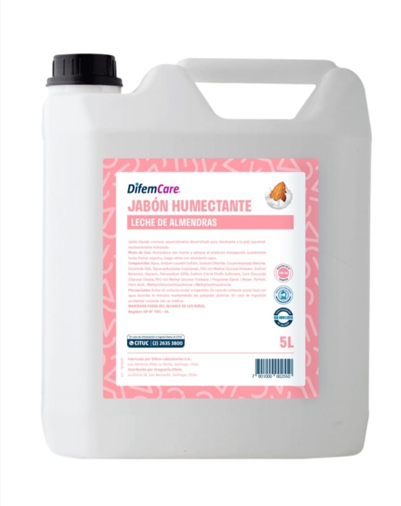 JABON LECHE ALMENDRAS 5LT.Difem