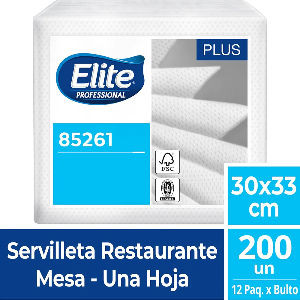 PAQTE.SERVILLETA MESA ELITE x200u.(30x33cm).
