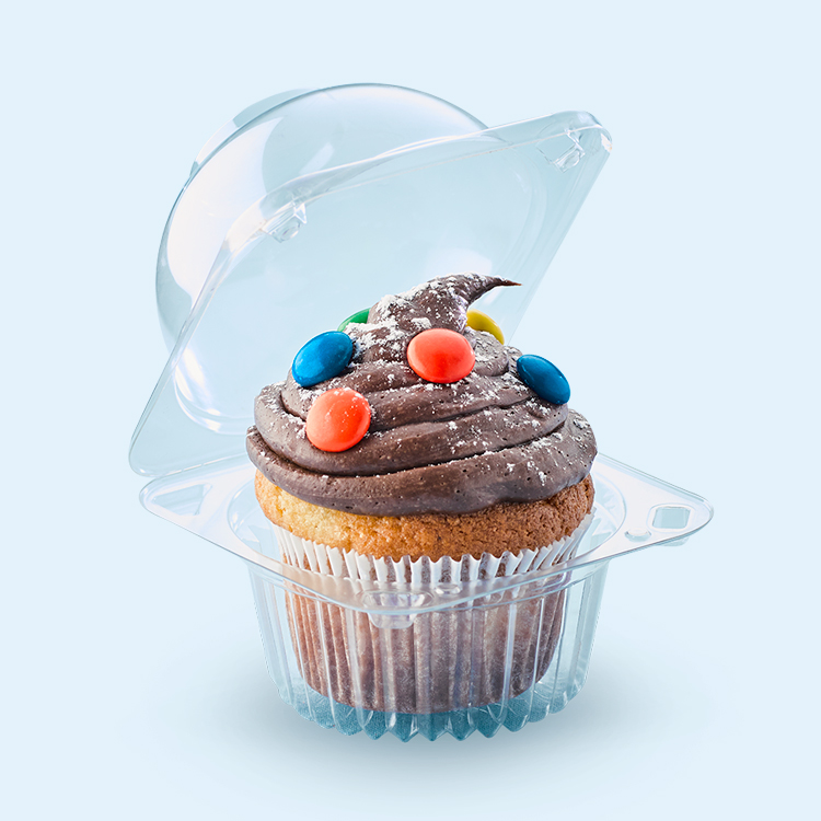 CUPCAKE SINGLE 1 C/TAPA TRANSP.(uxc600)