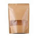 BOLSA KRAFT C/VENTANA #4 +CIERRE(16x22cm.)(50u)(uxc1000)