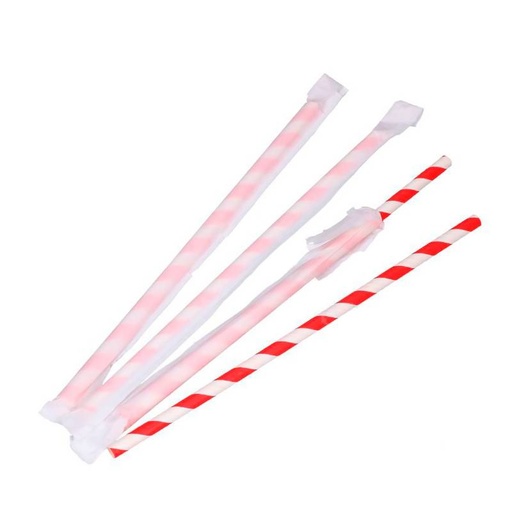 [9403] BOMBILLA PAPEL ENVASADA 200u.BICOLOR ROJO(uxc20)