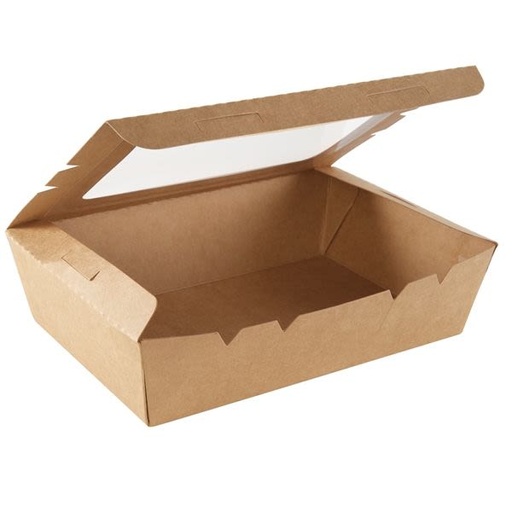 [2020259] CAJA KRAFT C/VENTAN.1200ml.18x12x5cm.(uxc200U.)
