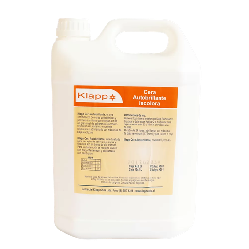 [1001] CERA INCOLORA  5LT.AUTOBRILL.KLAPP