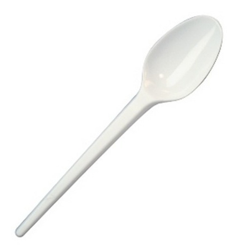 [2096] CUCHARA PLAST.SOPA BLANCx100u.15.8cm.