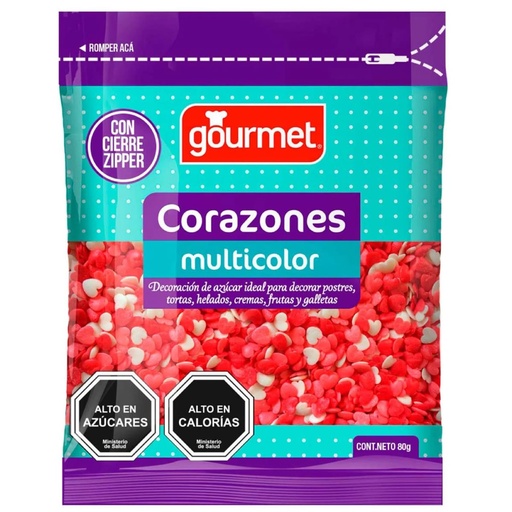 [160100] DECORACION CORAZONES 80g.(uxc25)