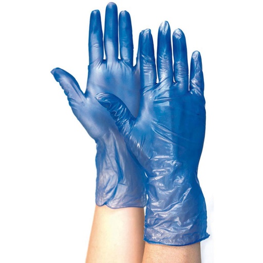 [2102] GUANTE VINILO AZUL T-M L/Px100u