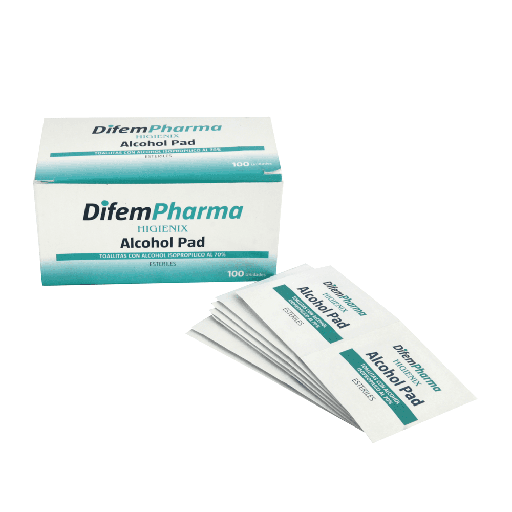 [0864] TOALLITAS ALCOHOL70%100U.3x5,5cm.Difem