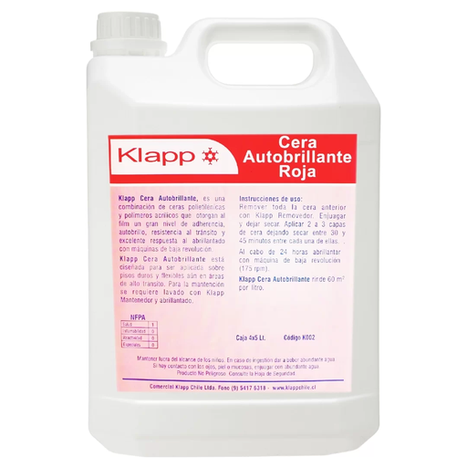 [2002] CERA ROJA 5LT.AUTOBRILLANTE KLAPP
