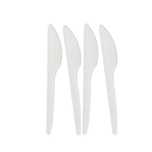 [9800] CUCHILLO PLASTICO BLANCx100u.15,5cm.