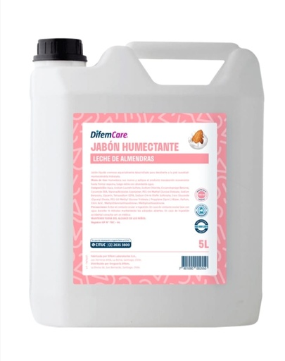 [2402112] JABON LECHE ALMENDRAS 5LT.Difem