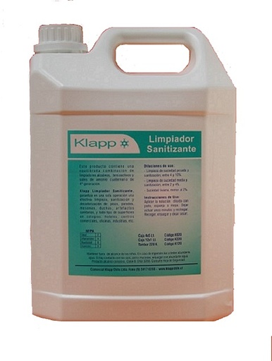 [2020] LIMPIADOR SANITIZANTE 5LT.KLAPP